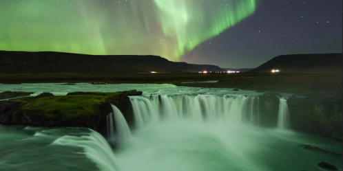 Magical Aurora over Godafoss, North Iceland1-1